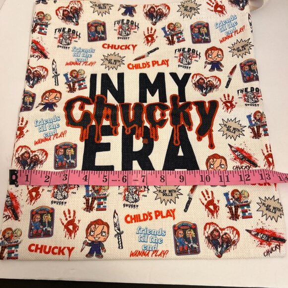 🎃 Set of 2 “In My Chucky Era” Canvas Tote Bags | Halloween Candy Bags | Horror - Picture 3 of 7